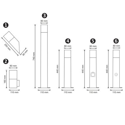 Vonkajšie nástenné svietidlo NEW YORK 1xE27/12W/230V IP44 grafit
