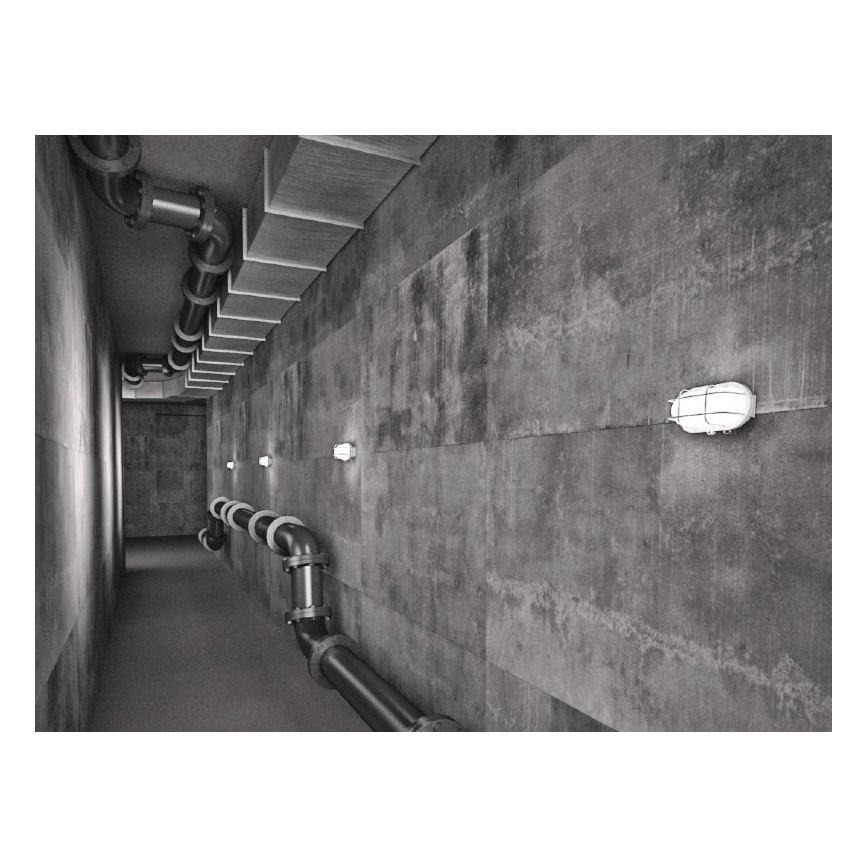 Panlux SOK-60/B - Vonkajší stropné svietidlo OVAL KOV 1xE27/60W/230V biela