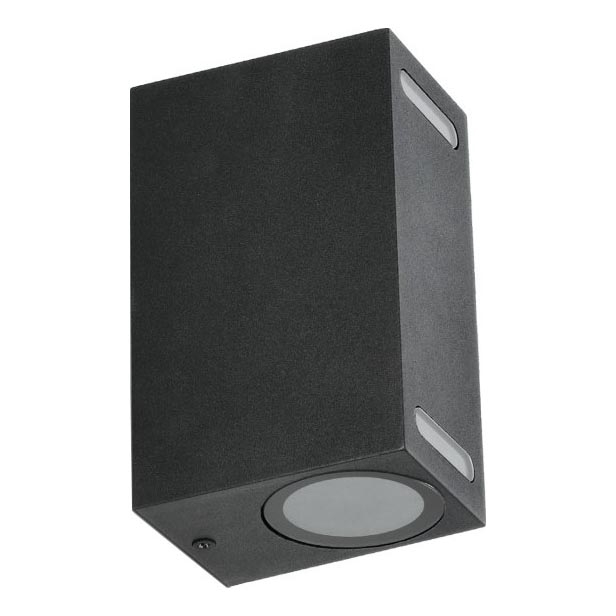 Vonkajšie nástenné svietidlo QUERK 2xGU10/35W/230V IP54 15 cm čierna