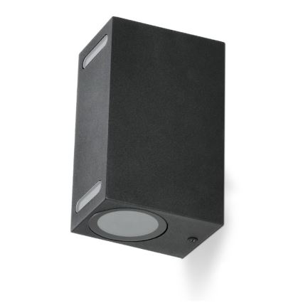 Vonkajšie nástenné svietidlo QUERK 2xGU10/35W/230V IP54 15 cm čierna