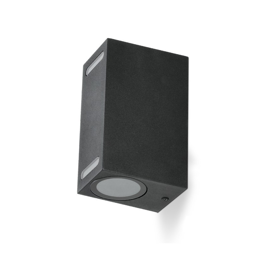 Vonkajšie nástenné svietidlo QUERK 2xGU10/35W/230V IP54 15 cm čierna