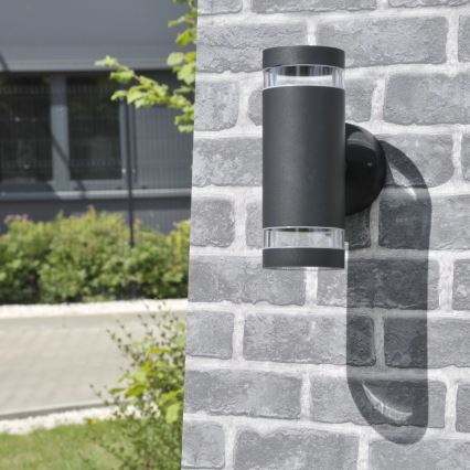 Vonkajšie nástenné svietidlo RINO 2xGU10/12W/230V IP54 čierna