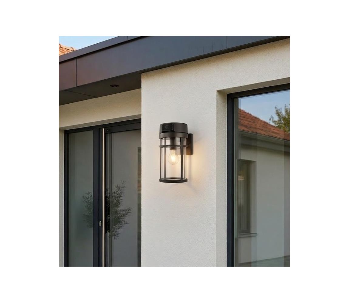 Vonkajšie nástenné svietidlo s kamerou 1xE27/15W/230V Wi-Fi IP44 H4074