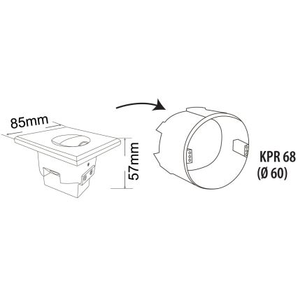 Vonkajšie schodiskové svietidlo DECENTLY LED/1,5W/230V 3000/4000/6000K IP44 antracit