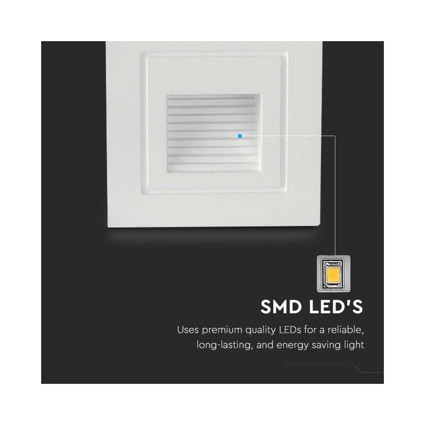 Vonkajšie schodiskové svietidlo LED/3W/230V 3000K IP65 biela