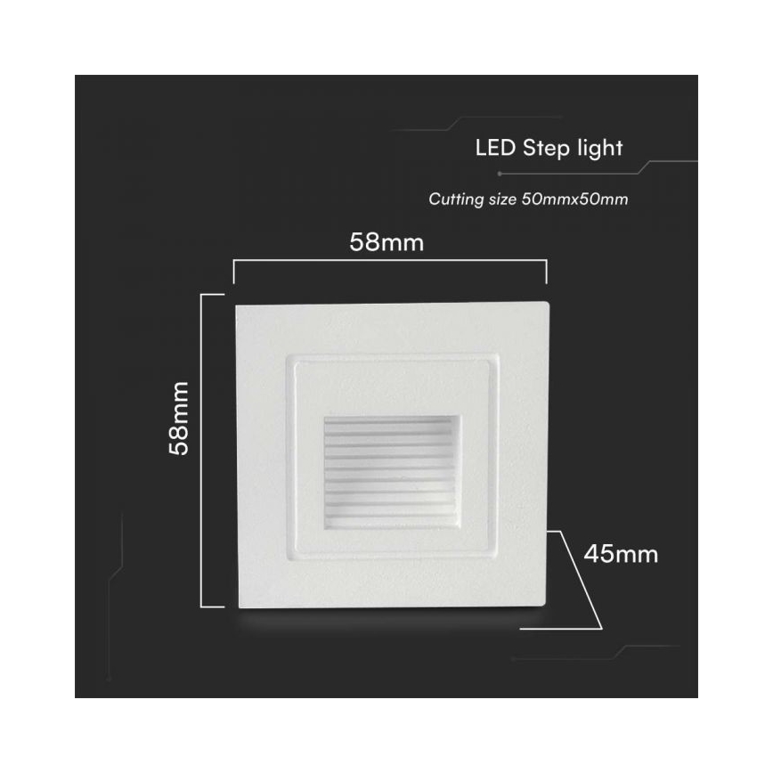 Vonkajšie schodiskové svietidlo LED/3W/230V 3000K IP65 biela