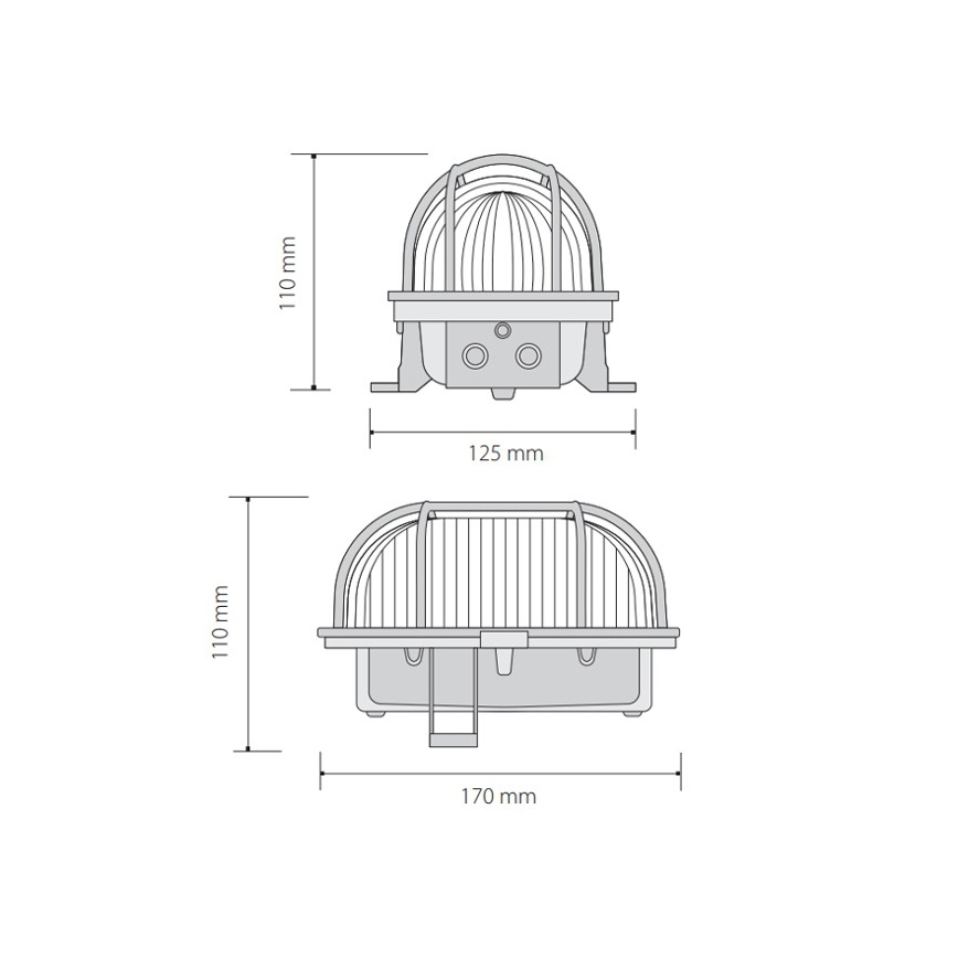 Vonkajšie stropné svietidlo OVAL 1xE27/60W/230V IP44 hnedá