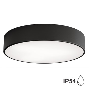 Vonkajšie stropné svietidlo so senzorom CLEO 3xE27/24W/230V pr. 40 cm čierna IP54