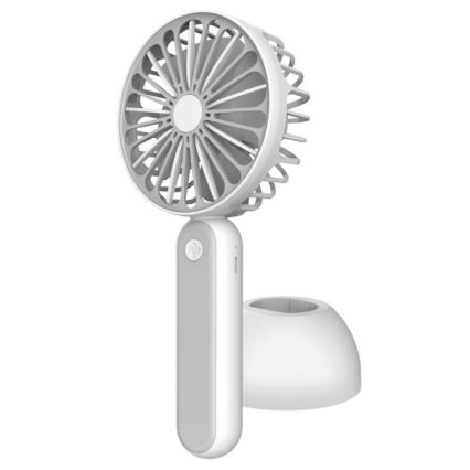 Vreckový ventilátor 1200 mA/3,7V USB šedá/biela