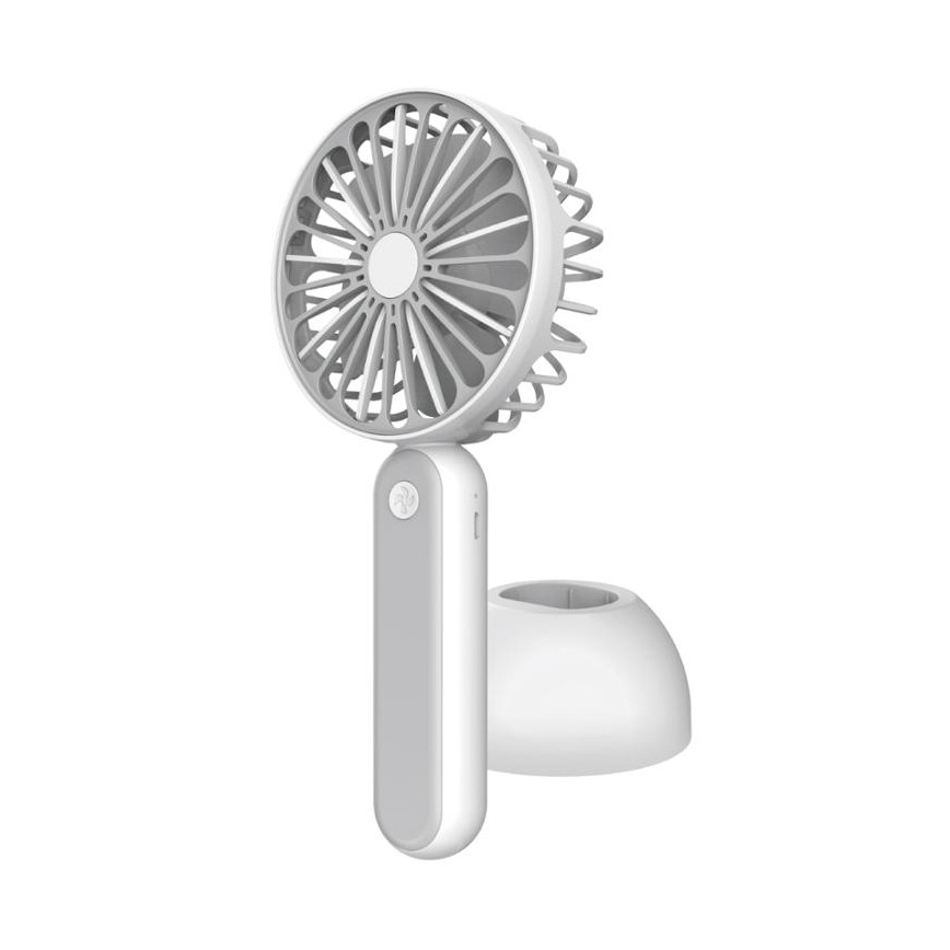 Vreckový ventilátor 1200 mA/3,7V USB šedá/biela