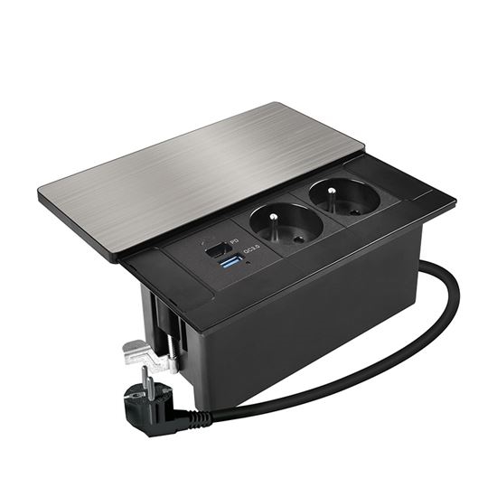 Vstavaná zásuvka s bezdrôtovým nabíjaním 65W 2Z + USB-A + USB-C