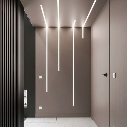Vstavaný profil pre LED pásiky 1 m strieborný/biely