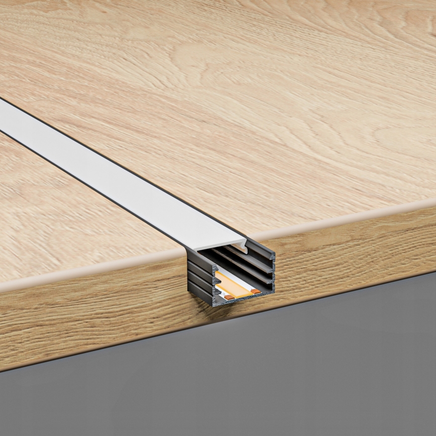 Vstavaný profil pre LED pásy 1 m čierna/biela