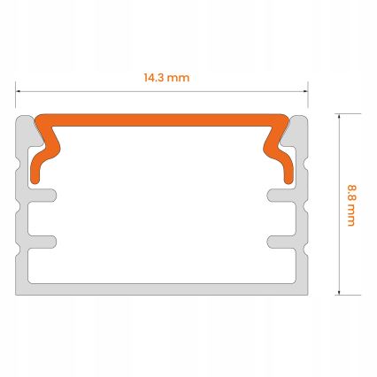 Vstavaný profil pre LED pásy 1 m čierna/biela