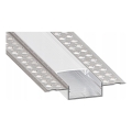 Vstavaný profil pre LED pásy 1 m strieborný/biely