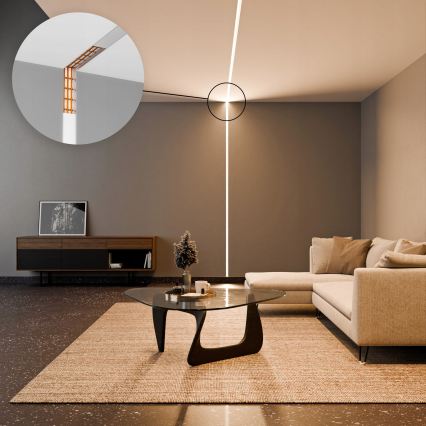 Vstavaný profil pre LED pásy 1 m strieborný/biely