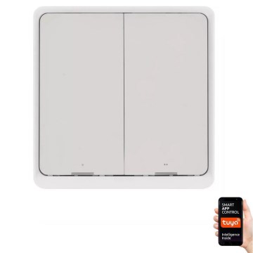 Vypínač 2-tlačidlový GoSmart 1xCR2430 Tuya biela