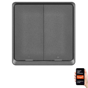 Vypínač 2-tlačidlový GoSmart 1xCR2430 Tuya čierna