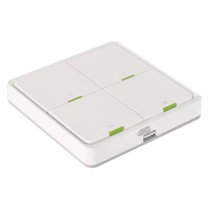 Vypínač 4-tlačidlový GoSmart 1xCR2430 Tuya biela