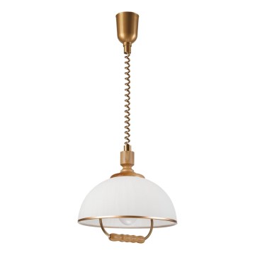 Výsuvný luster RAMONA 1xE27/60W/230V hnedá/biela/dub