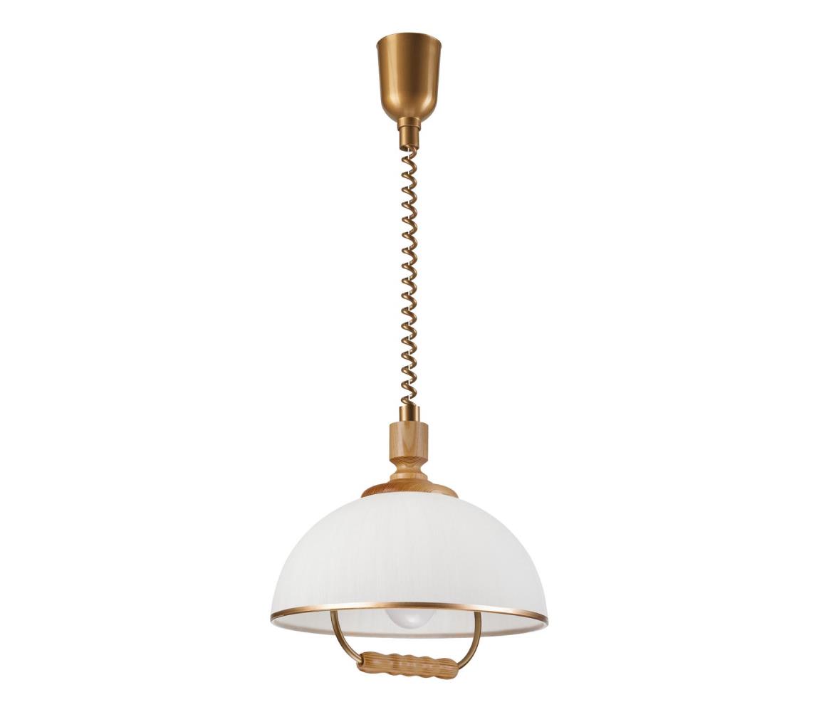 Výsuvný luster RAMONA 1xE27/60W/230V hnedá/biela/dub LM-1.1.107/DĄB