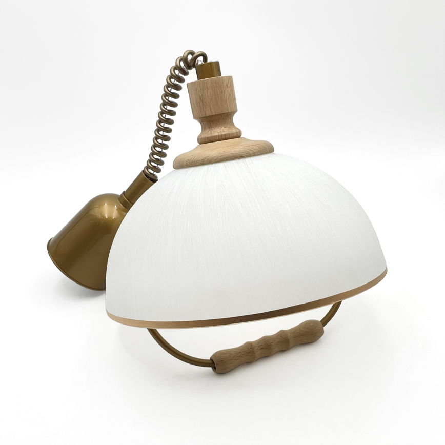 Výsuvný luster RAMONA 1xE27/60W/230V hnedá/biela/dub