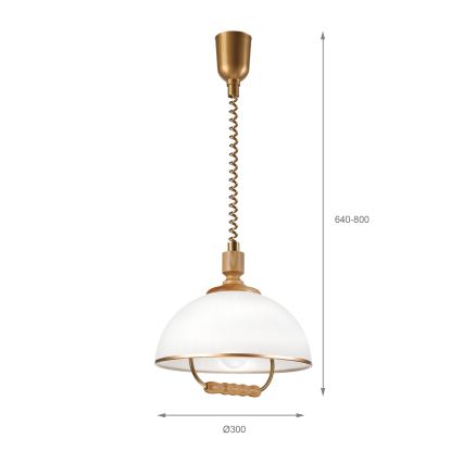 Výsuvný luster RAMONA 1xE27/60W/230V hnedá/biela/dub