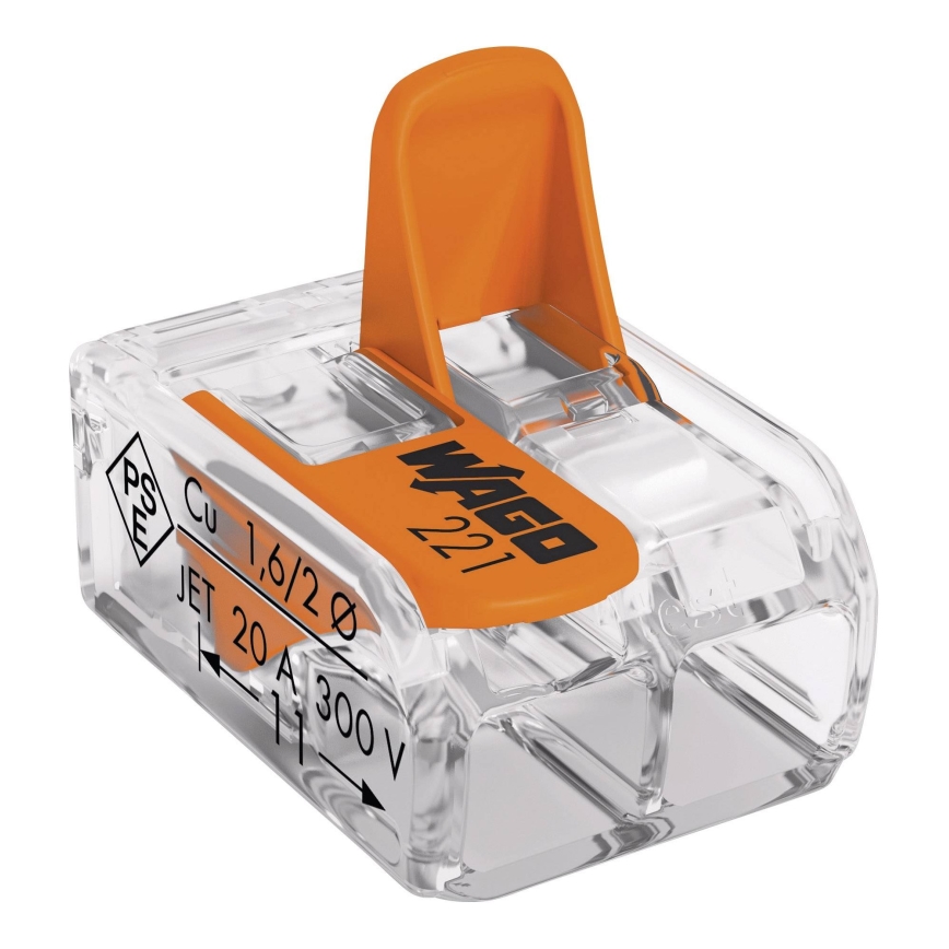 WAGO 221-412 - Spojovacia svorka COMPACT 2x4 450V oranžová