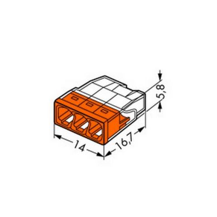 WAGO 2273-203 - Spojovacia krabicová svorka COMPACT 3x2,5 450V oranžová