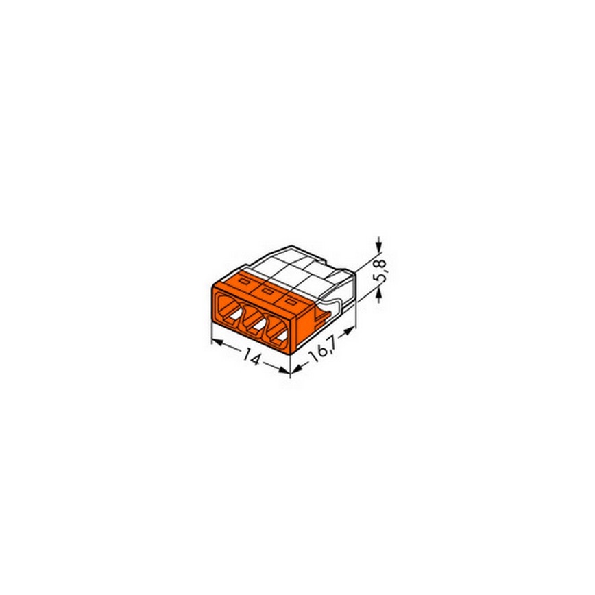 WAGO 2273-203 - Spojovacia krabicová svorka COMPACT 3x2,5 450V oranžová