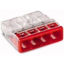 WAGO 2273-204 - Spojovacia krabicová svorka COMPACT 4x2,5 450V červená