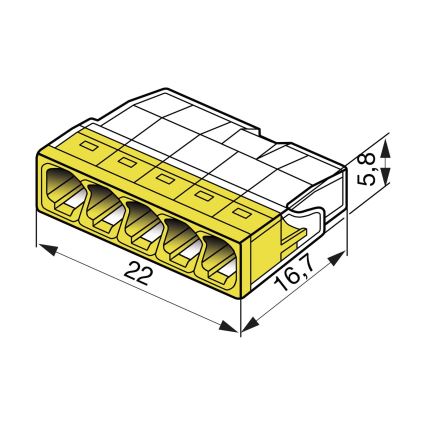 WAGO 2273-205 - Spojovacia krabicová svorka COMPACT 5x2,5 450V žltá