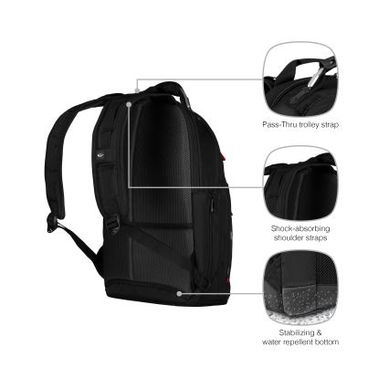 Wenger - Batoh na notebook 20 l 15" s vreckom na tablet 10" Gigabyte čierna