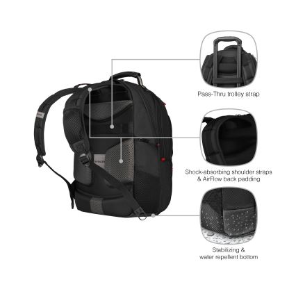 Wenger - Batoh na notebook 25 l 16" s vreckom na tablet 10" Pegasus Deluxe čierna