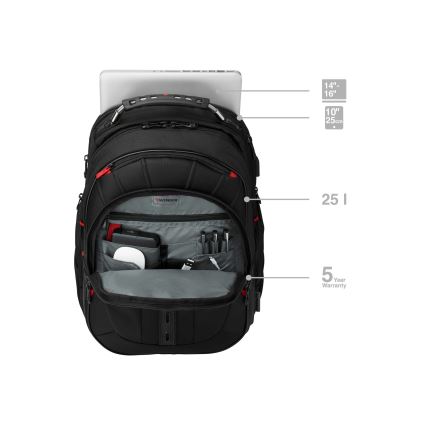 Wenger - Batoh na notebook 25 l 16" s vreckom na tablet 10" Pegasus Deluxe čierna