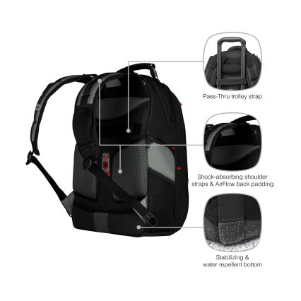 Wenger - Batoh na notebook 25 l 17" s vreckom na tablet 12" Pegasus čierna/šedá