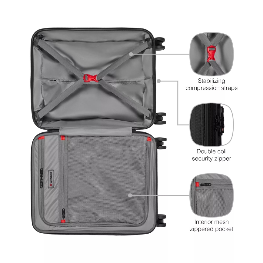 Wenger - Cestovný kufor na kolieskach 39 l Legacy čierna