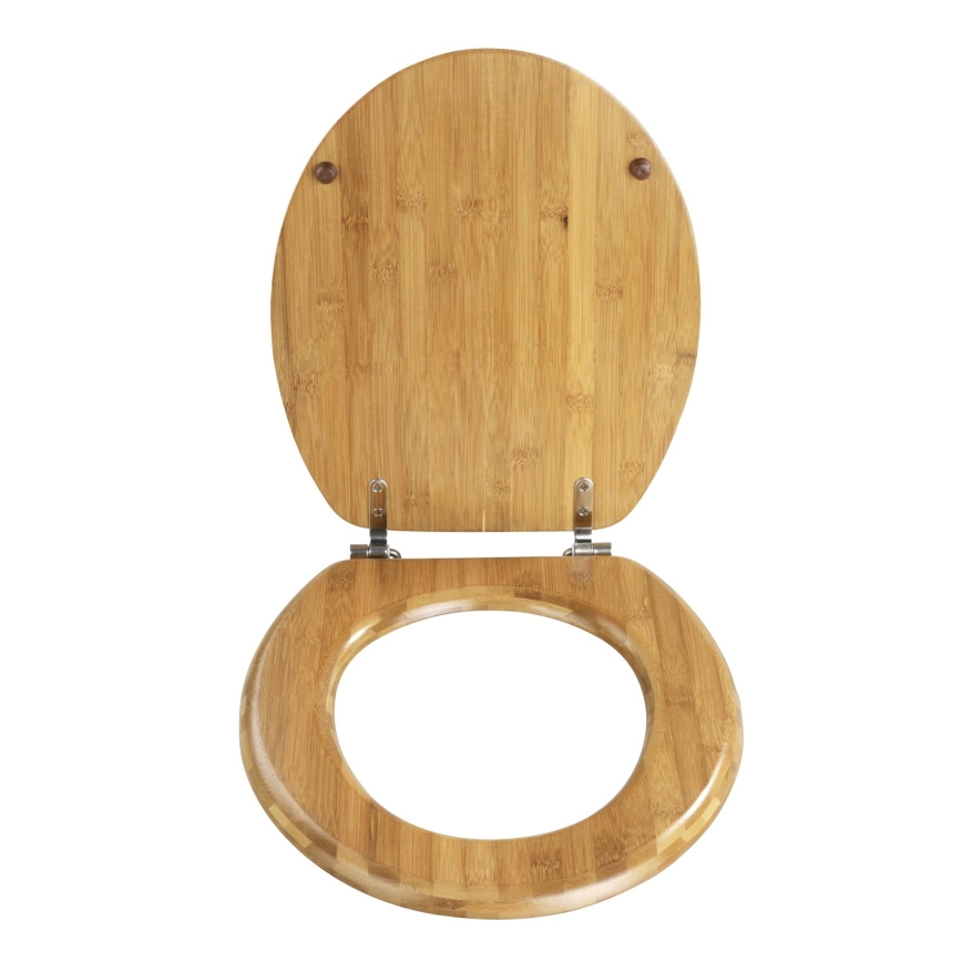 WENKO 144726100 - Toaletné sedadlo BAMBOO 34x41 cm hnedé/strieborné