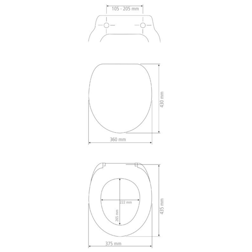 WENKO 154008100-WC sedátko VALENCIA 43x36 cm biela/strieborná