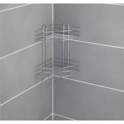 WENKO 15498100 - Rohový regál EXCLUSIVE 23x30,5 cm lesklý chróm