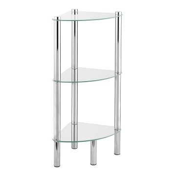 WENKO 15850100 - Polica YAGO 30x74 cm nerez/strieborná/priehľadná