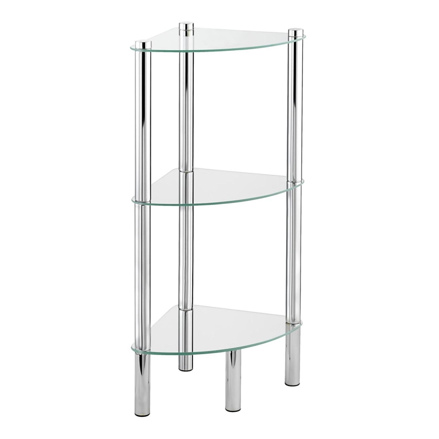 WENKO 15850100 - Polica YAGO 30x74 cm nerez/strieborná/priehľadná
