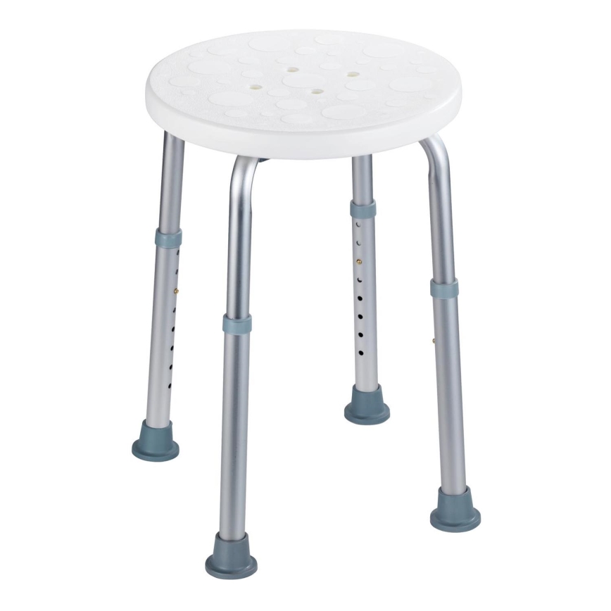 WENKO 1792921100-Stolička SECURA 45,5x45,5 cm biela/strieborná/sivá