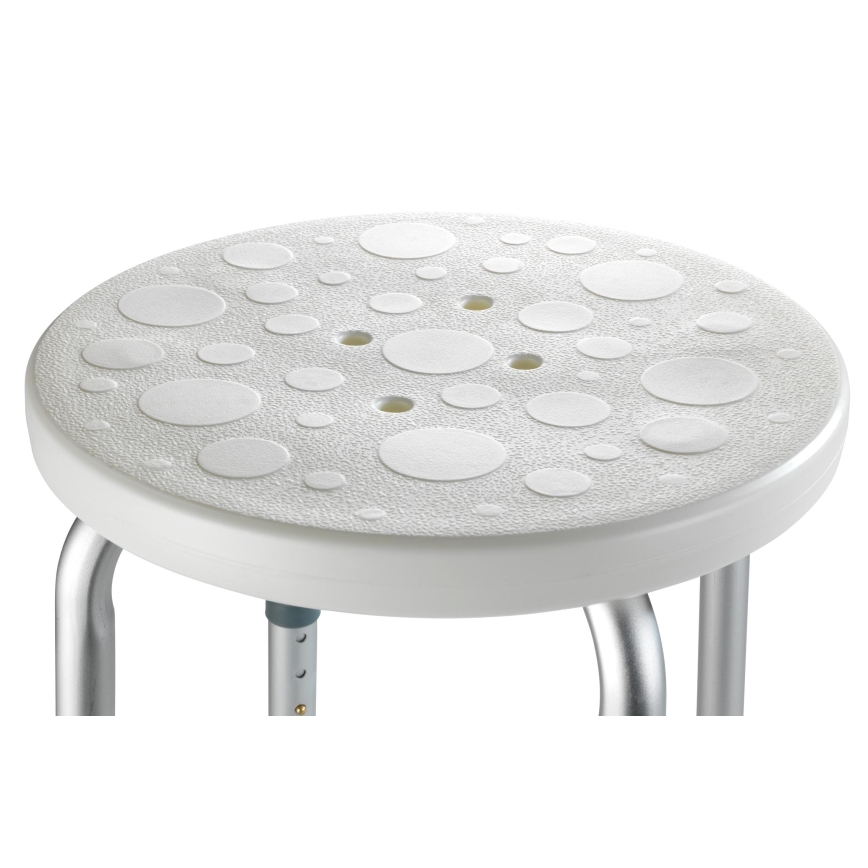 WENKO 1792921100-Stolička SECURA 45,5x45,5 cm biela/strieborná/sivá