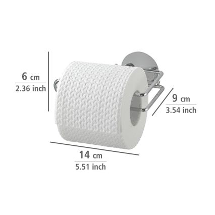 WENKO 18774100-Držiak toaletného papiera TURBO-LOC RUND STAHL 14x9 cm chróm