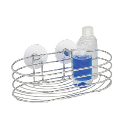 WENKO 18775100 - polica TURBO-LOC, okrúhla oceľ, 23,5 x 13,5 cm, lesklý chróm