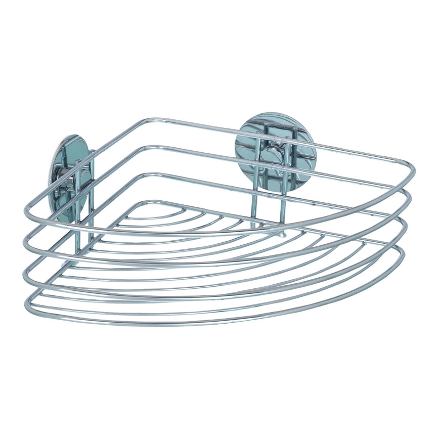 WENKO 18913100-Polica TURBO-LOC okrúhla oceľová 26,5x20 cm lesklý chróm