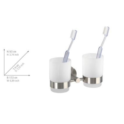 WENKO 19638100 - Držiak na zubné kefky BOSIO MATT 17,5x9,5 cm nerez/strieborný