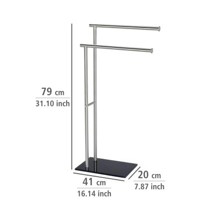 WENKO 20390100 - Stojan na uteráky LIMA 41x79 cm nerez/satén/čierna