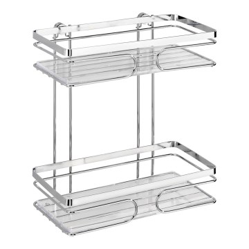 WENKO 20410100-Regál PREMIUM z nerezovej ocele 24x27 cm, nerezový/strieborný